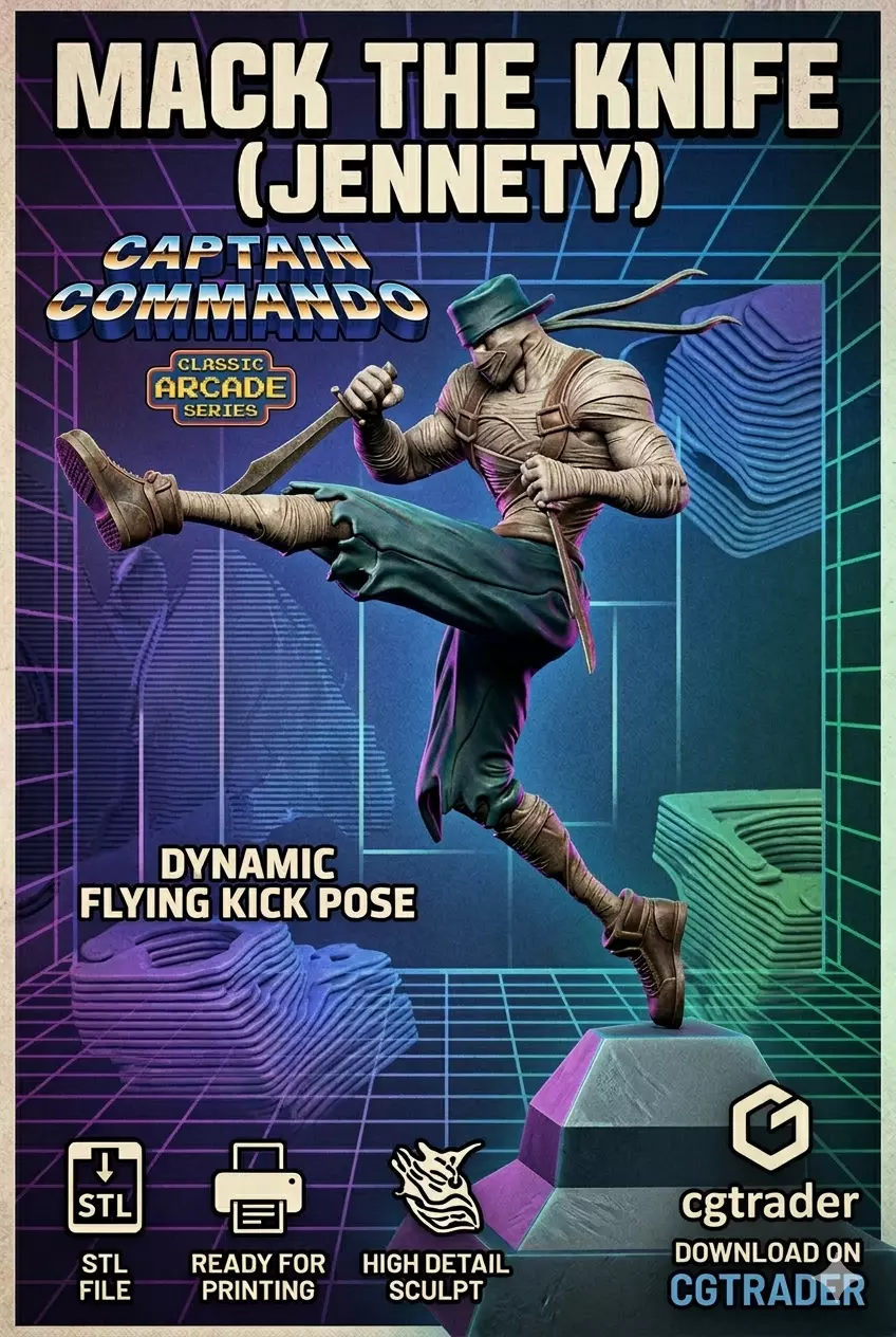 Mack the Knife Captain Commando STL - 3D Printable Action Figure 3D print model