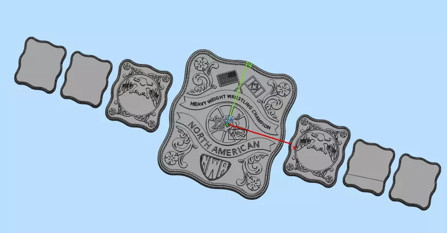 North American Heavyweight Wrestling Championship Belt 3D print model