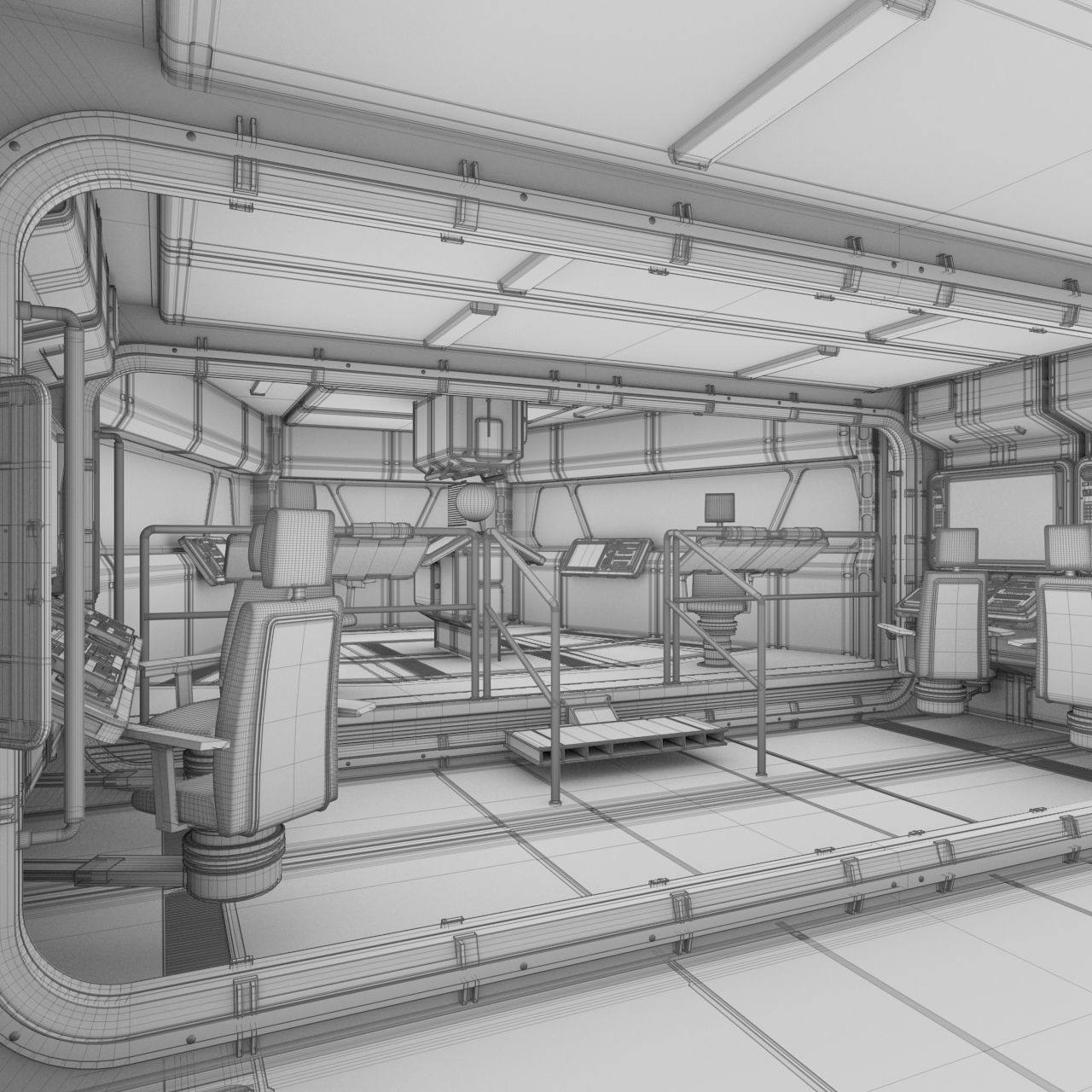 Starship Command Deck Collection 3D model_5