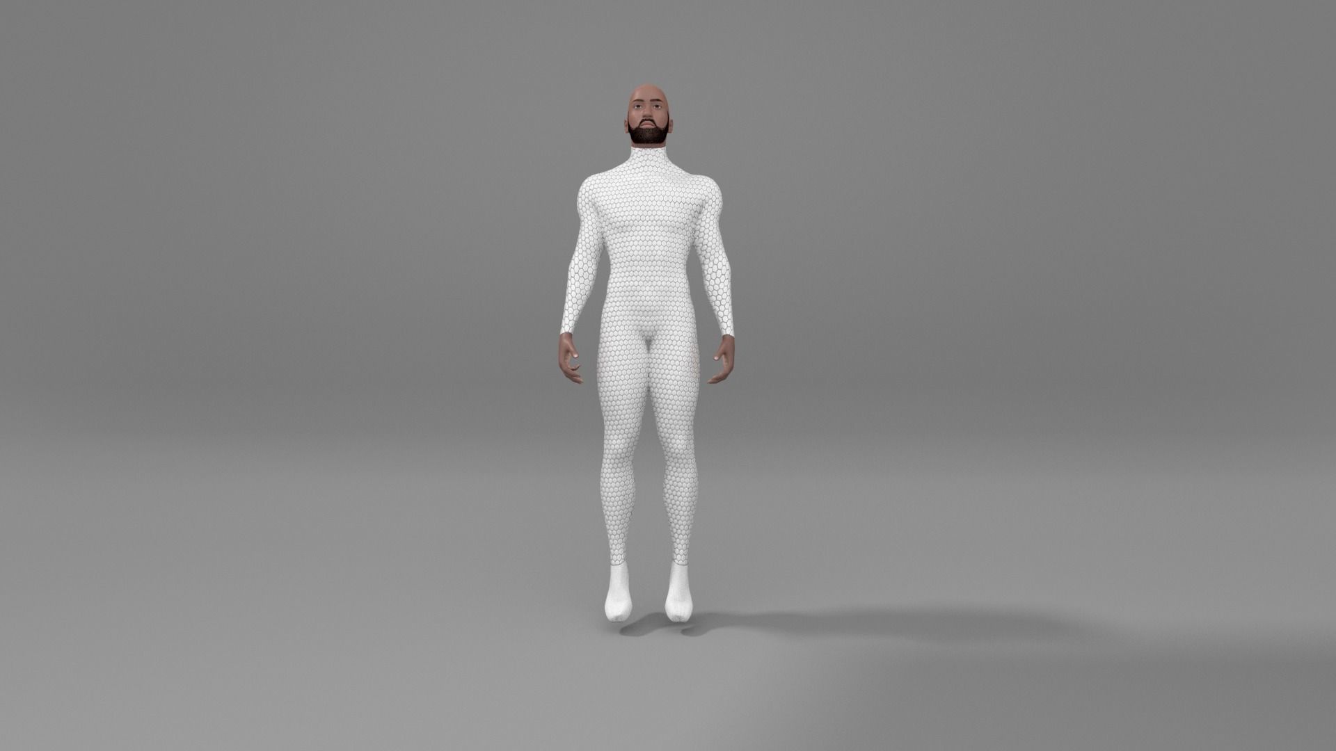 Superhero man in suit 3D model_0