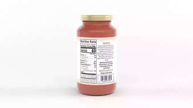 Organic Tomato Basil Pasta Sauce 3D model 3