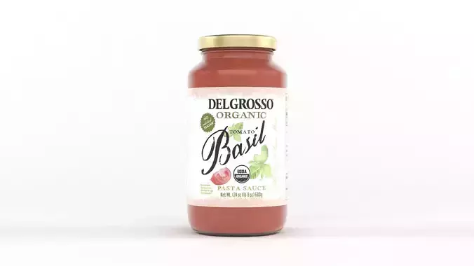 Organic Tomato Basil Pasta Sauce 3D model 2