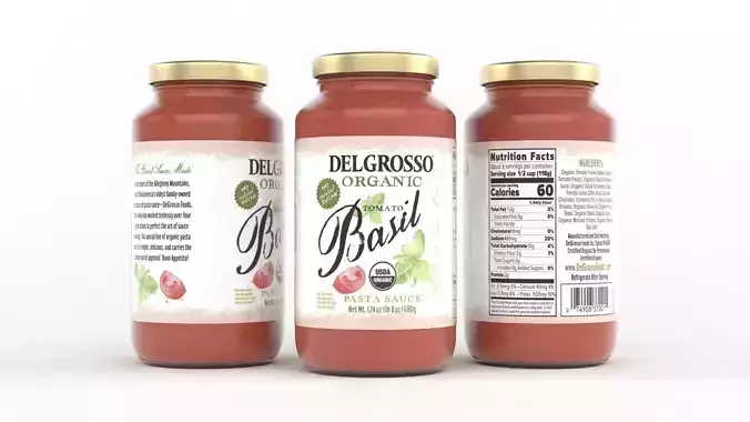 Organic Tomato Basil Pasta Sauce 3D model