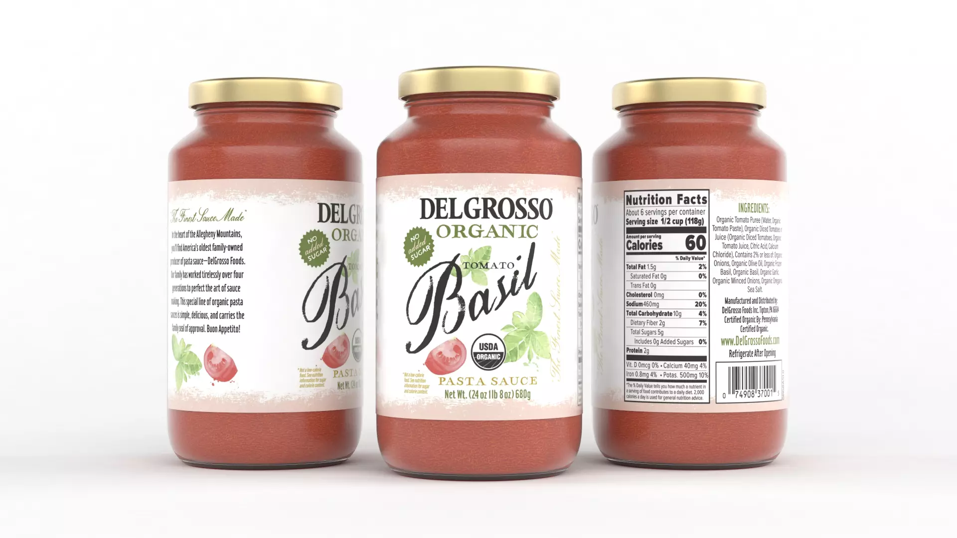 Organic Tomato Basil Pasta Sauce 3D model