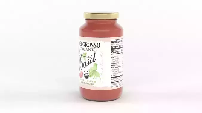 Organic Tomato Basil Pasta Sauce 3D model 5
