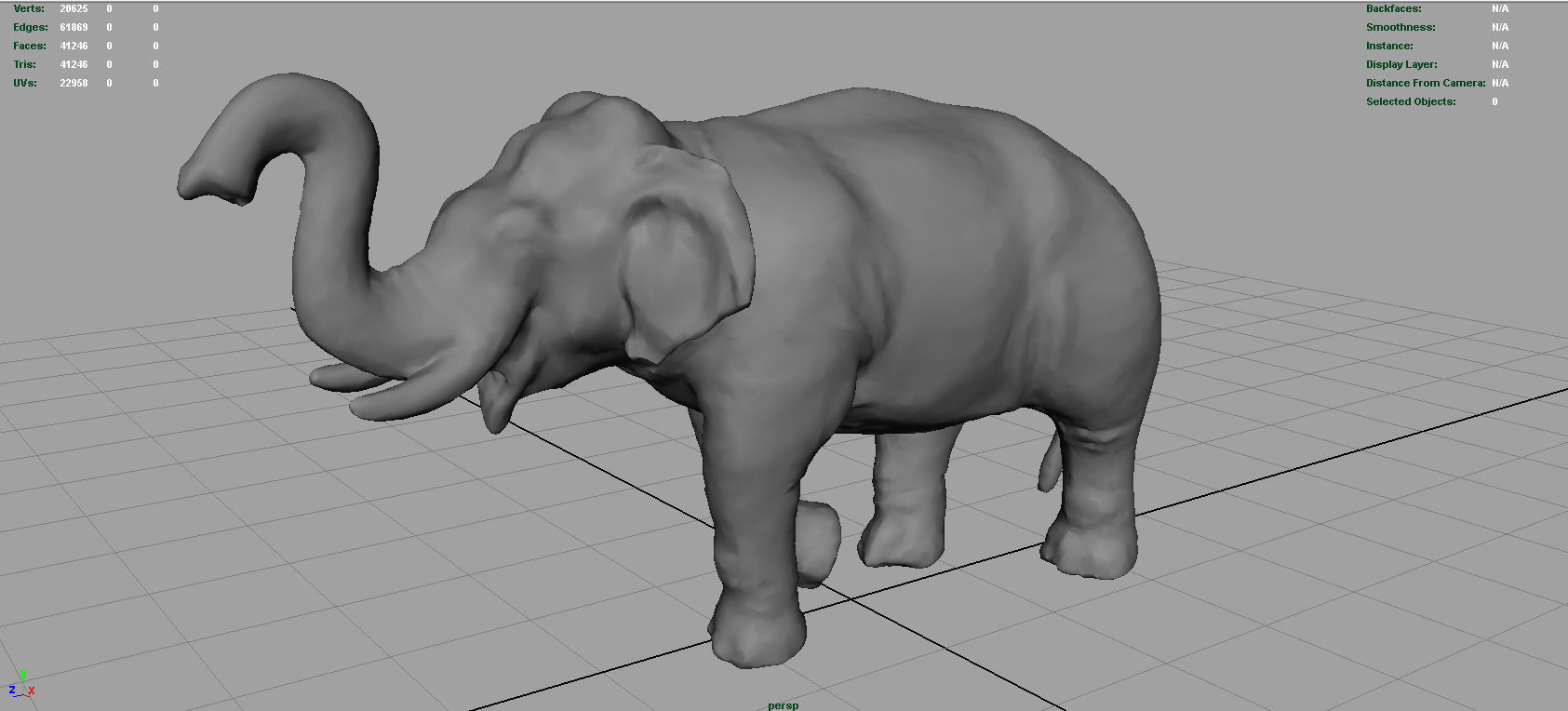 Asian Elephant 2 Low-poly 3D model_3