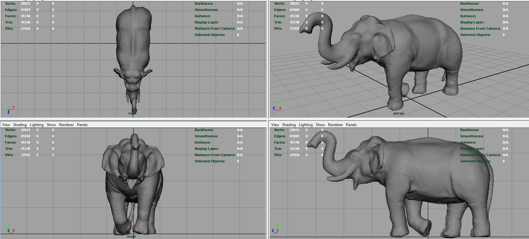 Asian Elephant 2 Low-poly 3D model_6