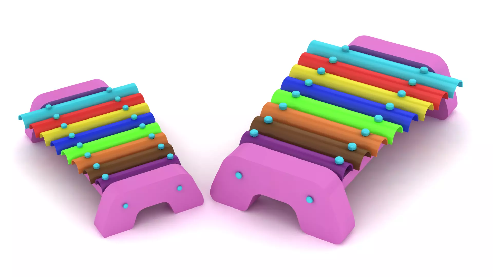 Colorful Xylophone Musical Instrument 3D Model 3D print model