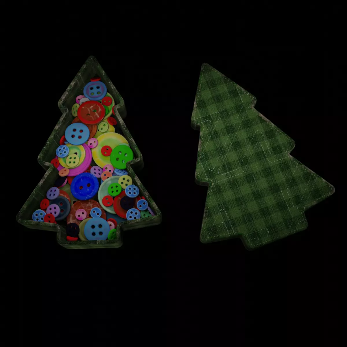 Christmas Tree Festive Buttons Box 3D print model