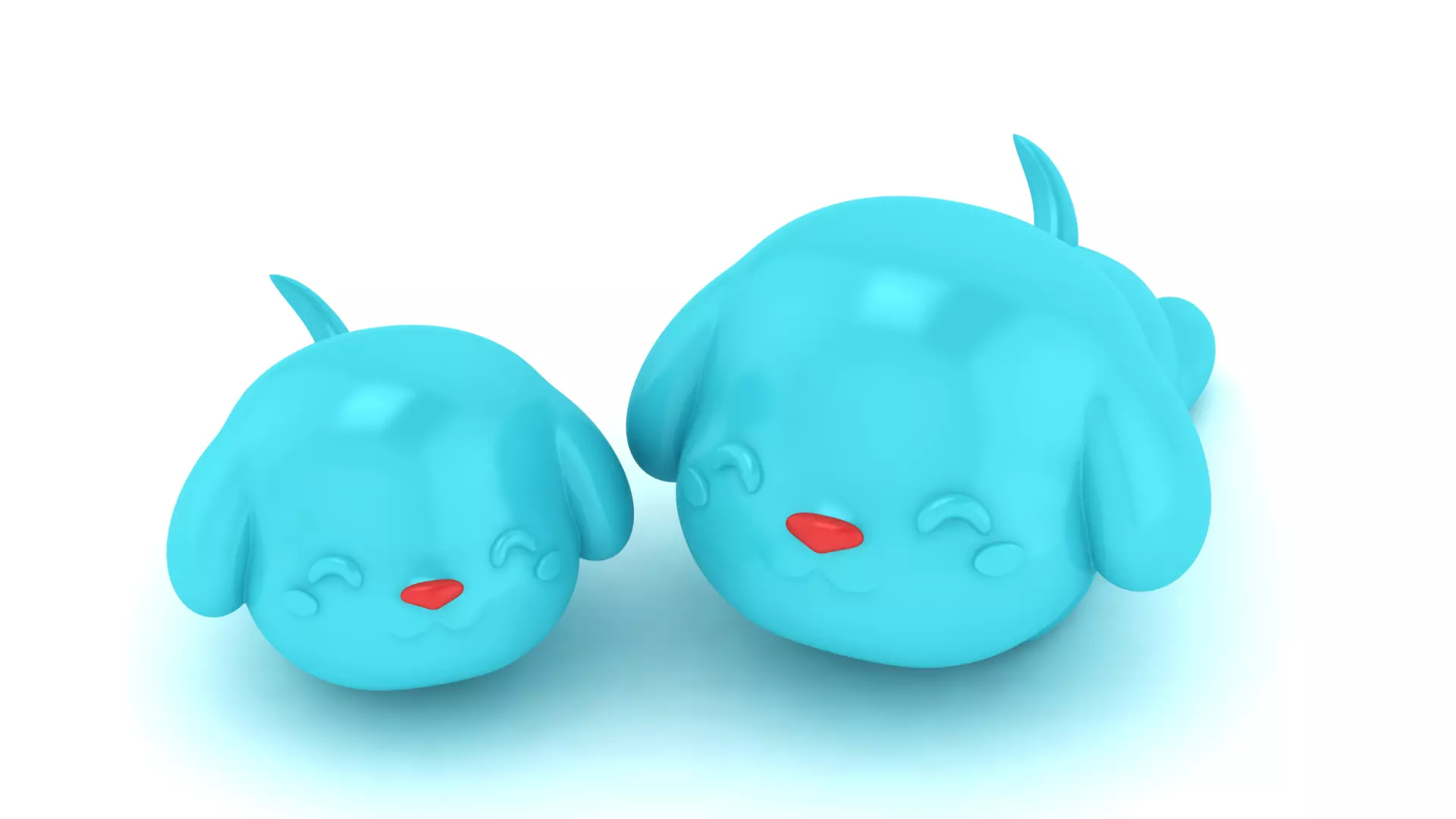 Happy Puppy Duo 3D Model 3D print model