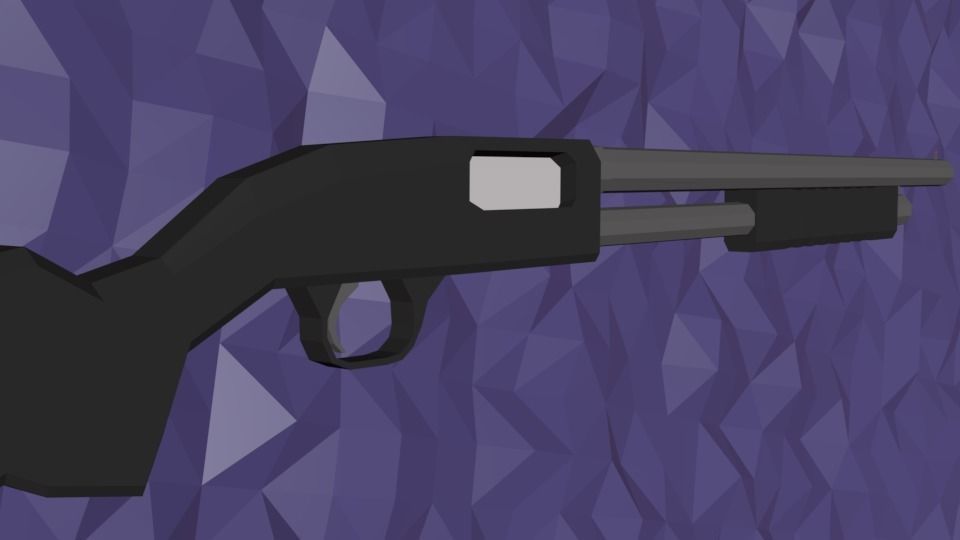 Low-Poly Shotgun Bundle Low-poly 3D model_5