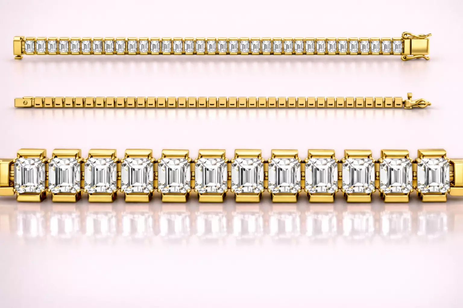 Bracelet Emerald Cut Tennis Bracelet Tennis Bracelet 3D print model
