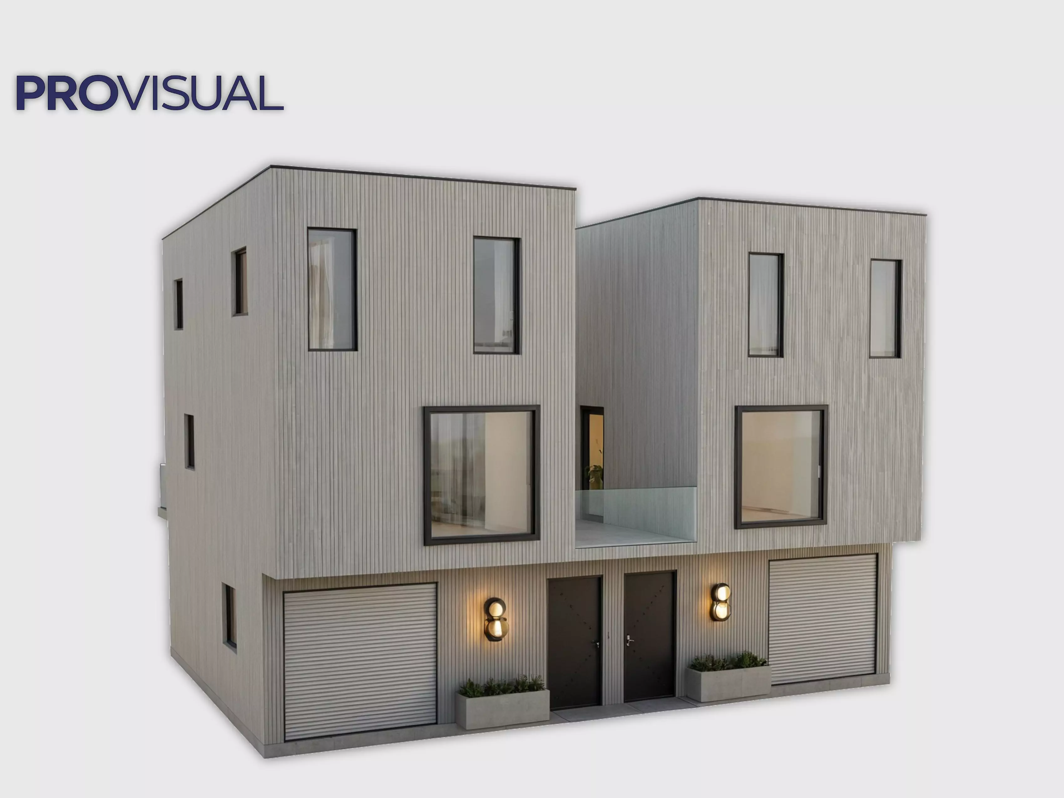 Modern Duplex House 3 Story 3D Model Residential Building 3D model