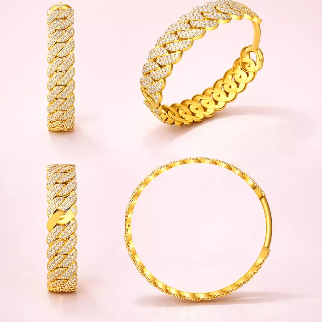 Cuban Earrings Female Earrings With and Without Diamonds 3D print model