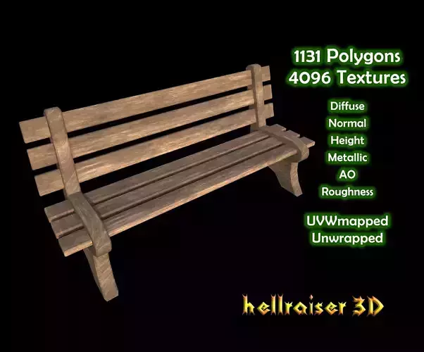 Bench - PBR - Textured