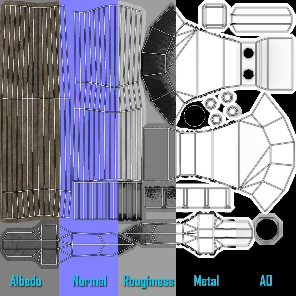 Woodcutters Axe 01 Low-poly 3D model_6