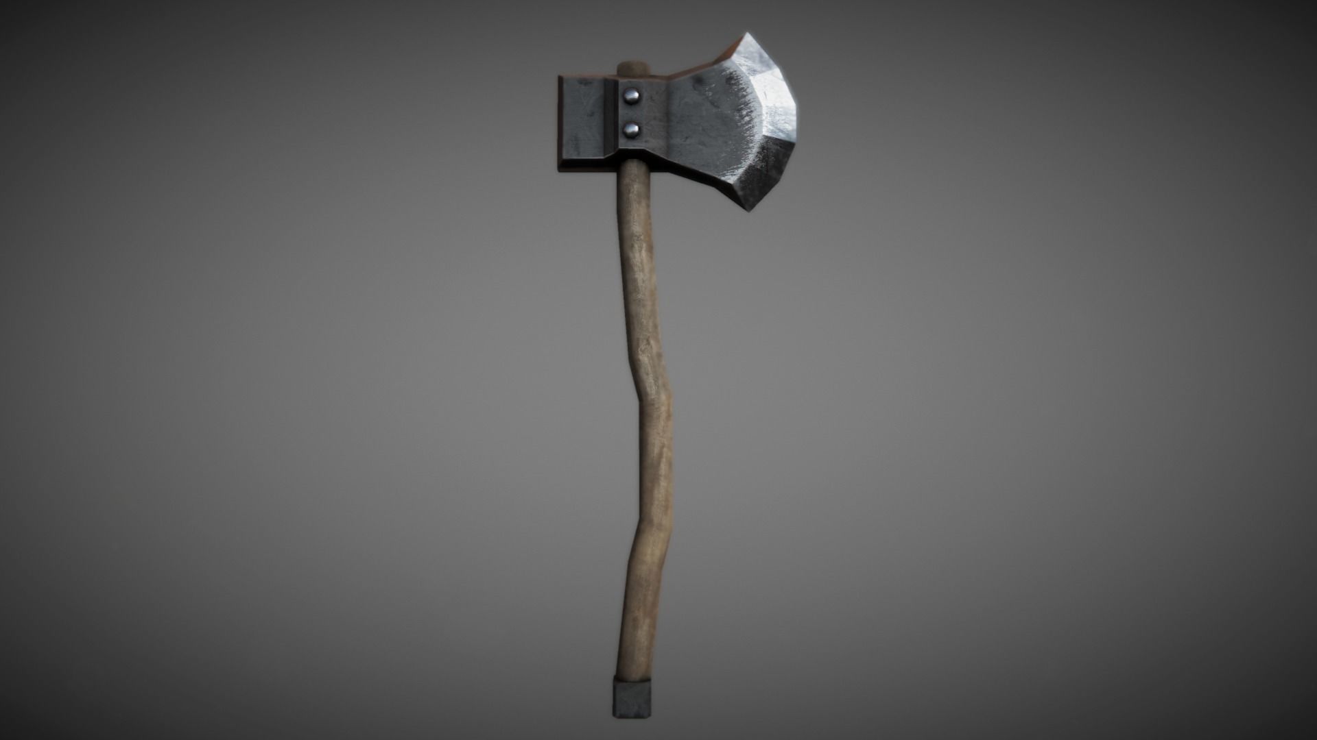Woodcutters Axe 01 Low-poly 3D model_1