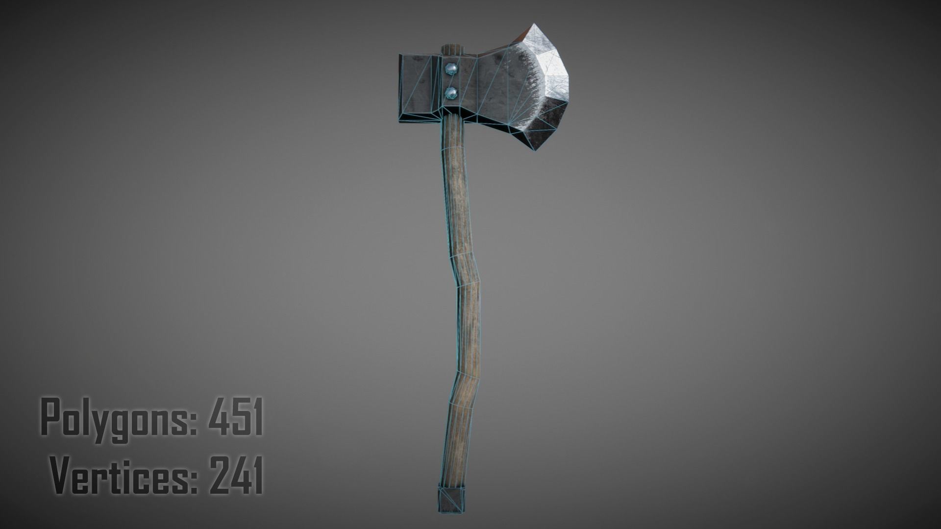 Woodcutters Axe 01 Low-poly 3D model_5