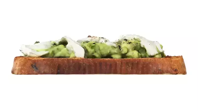 Bruschetta stuffed with avocado and mozzarella cheese Low-poly 3D model 5