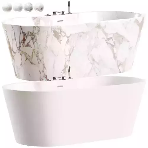 Akrilovaya Vanna Abber Bathtub Low-poly 3D model 2