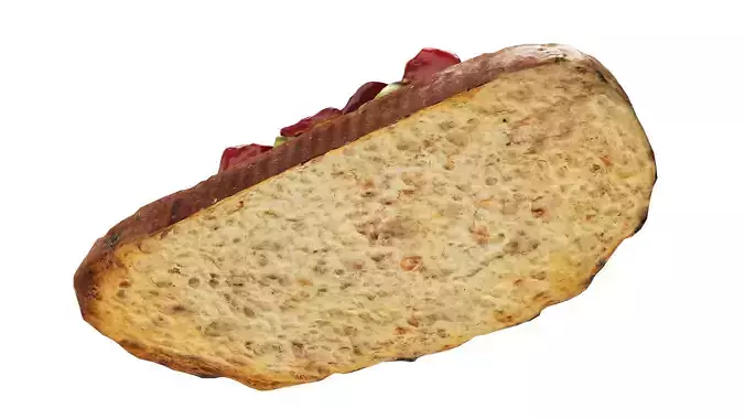 Bruschetta stuffed with avocado chopped tomatoes and pepper Low-poly 3D model 5