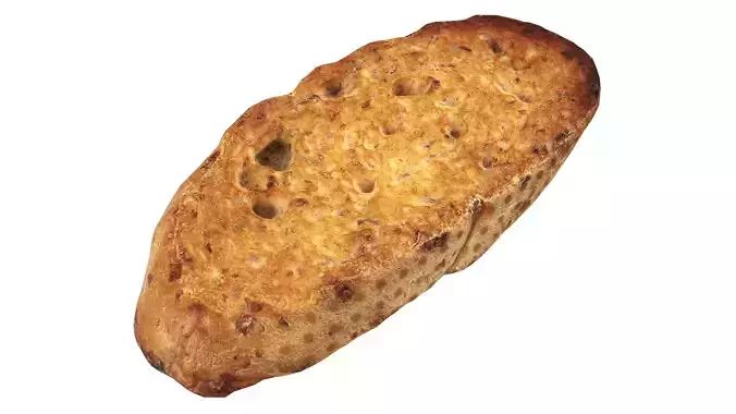Bruschetta bread slice Low-poly 3D model