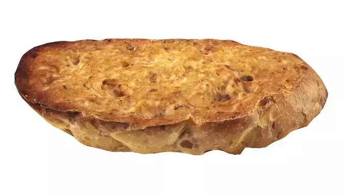 Bruschetta bread slice Low-poly 3D model 4