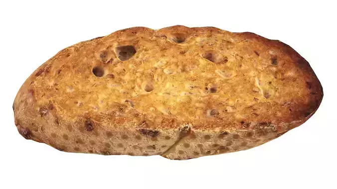 Bruschetta bread slice Low-poly 3D model 2