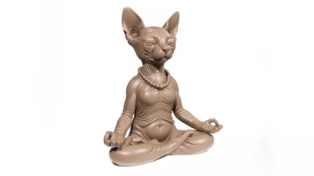 Yoga Cat 3D print model