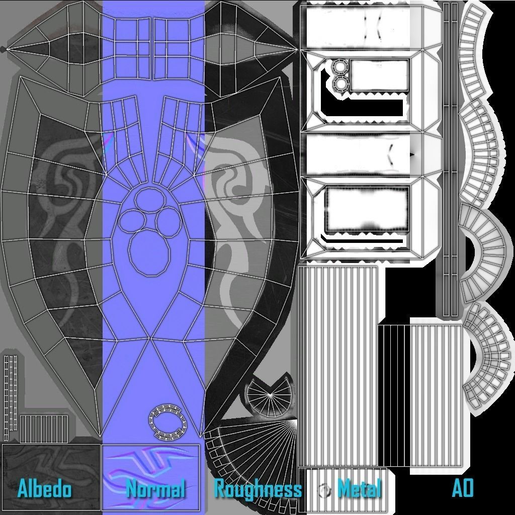 Metal Battle Axe 01 Low-poly 3D model_6