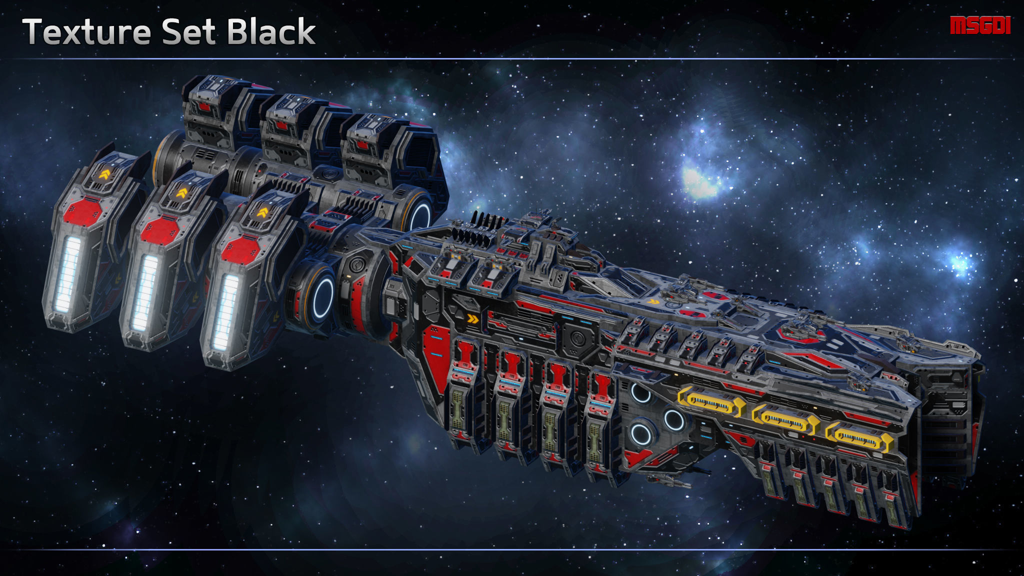 Spaceship Cruiser Goliath Low-poly 3D model_7