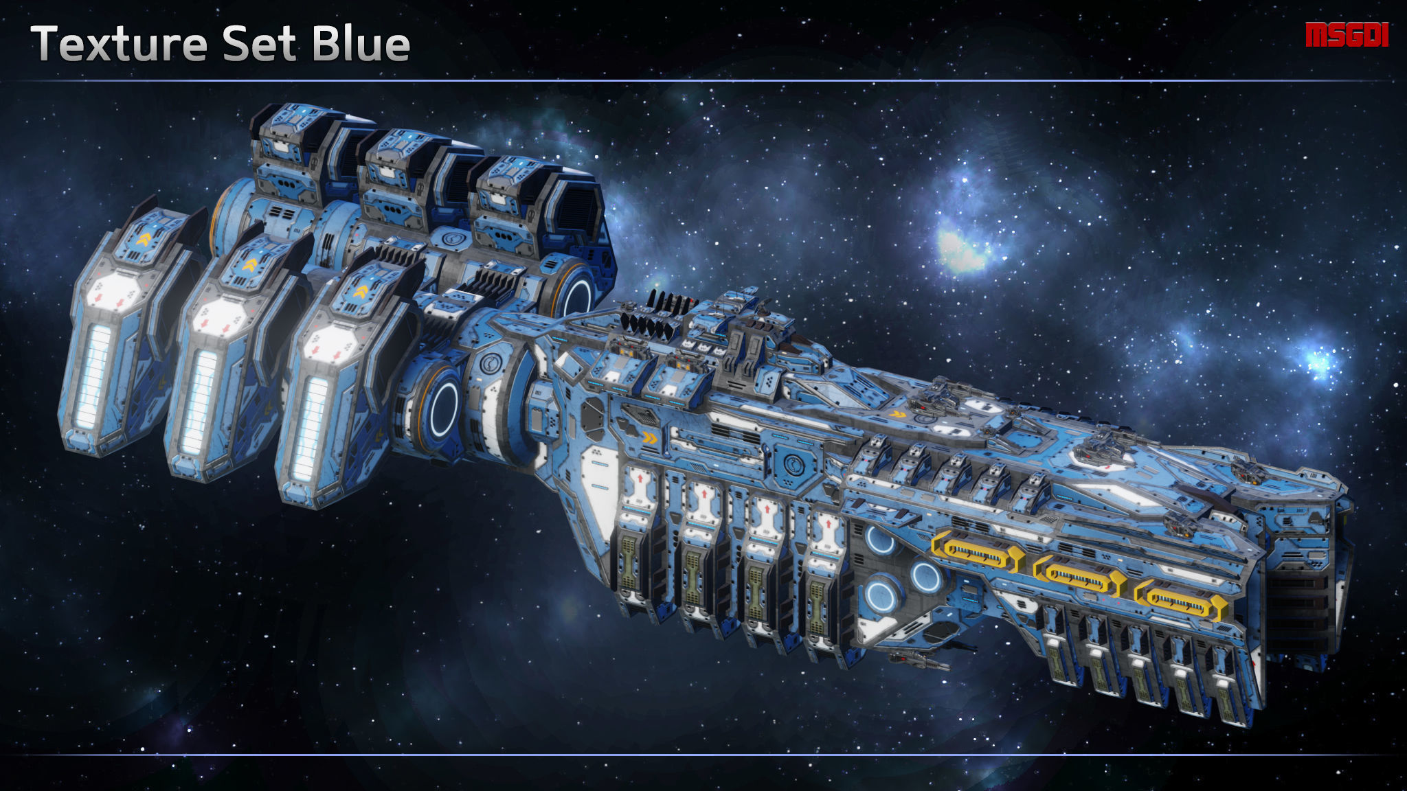 Spaceship Cruiser Goliath Low-poly 3D model_8