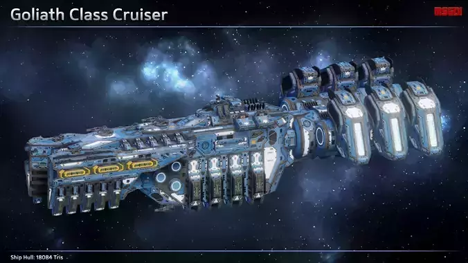 Spaceship Cruiser Goliath Low-poly 3D model