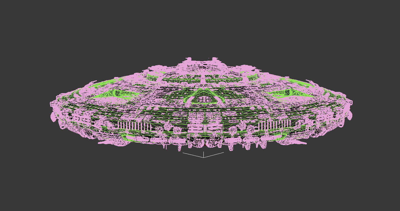 UFO Model spaceship flying in sky 3D model_4