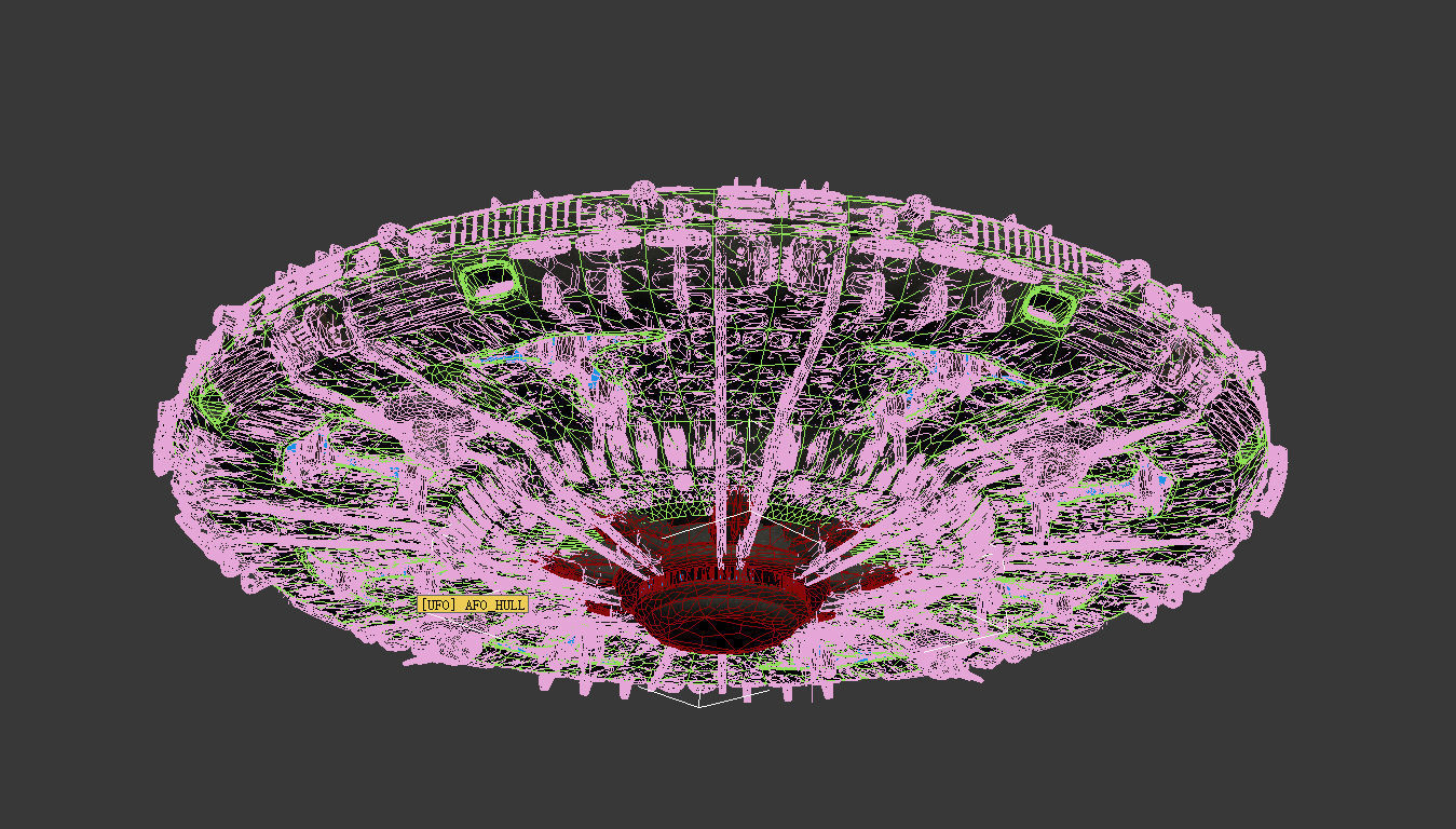 UFO Model spaceship flying in sky 3D model_5