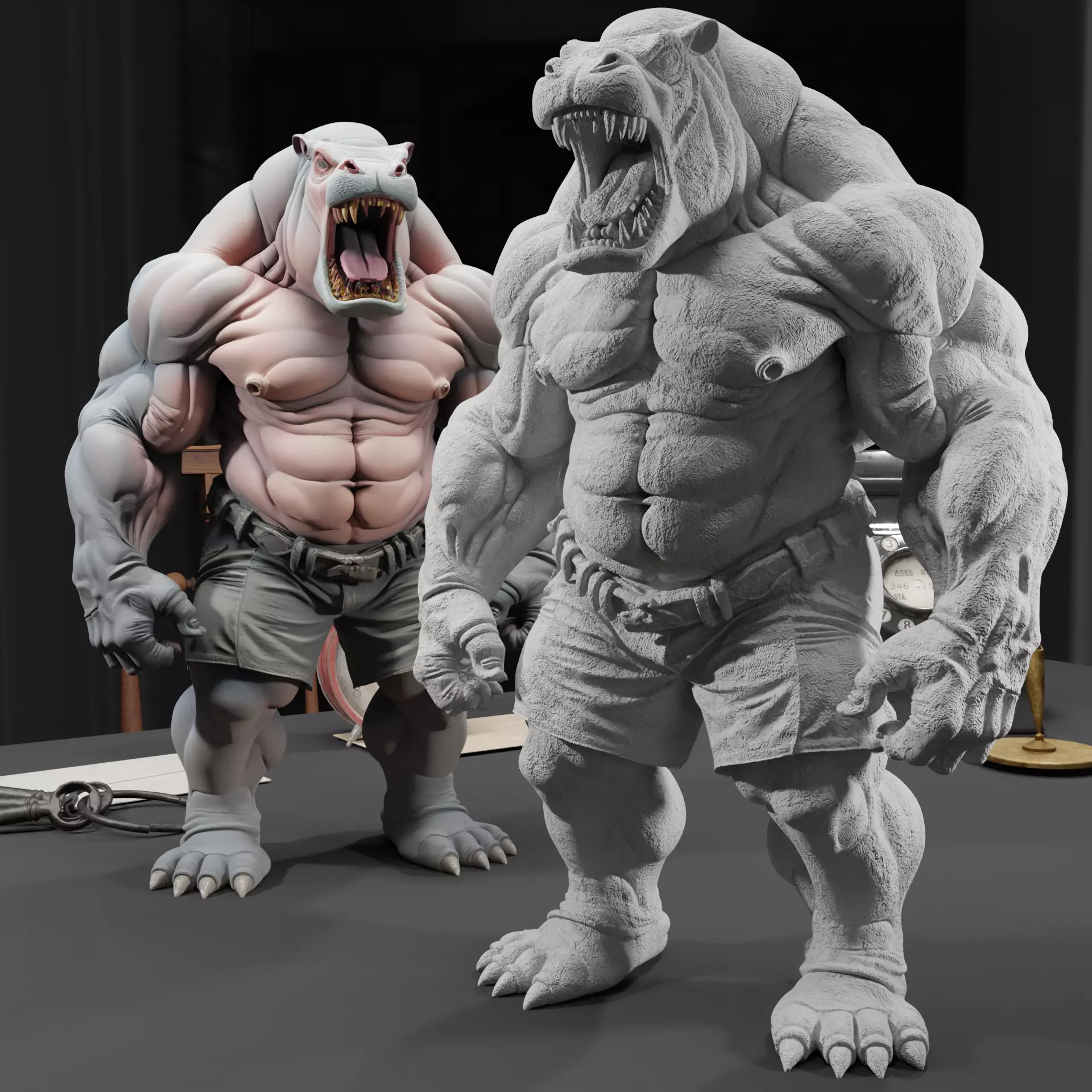 Mutant Hippo Beast 3D print model