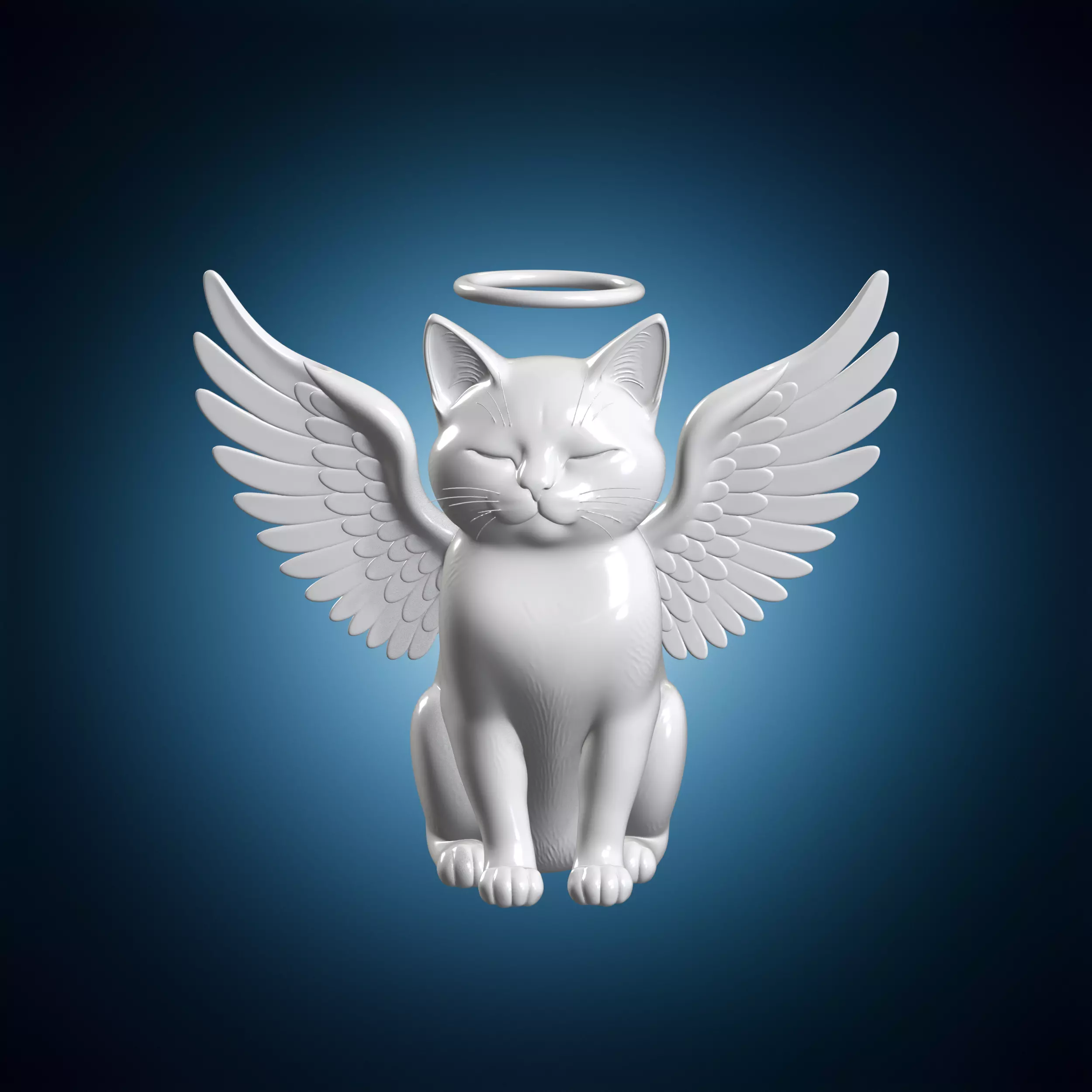 Divine Cat Radiant Winged Feline 3D Print Model 3D print model