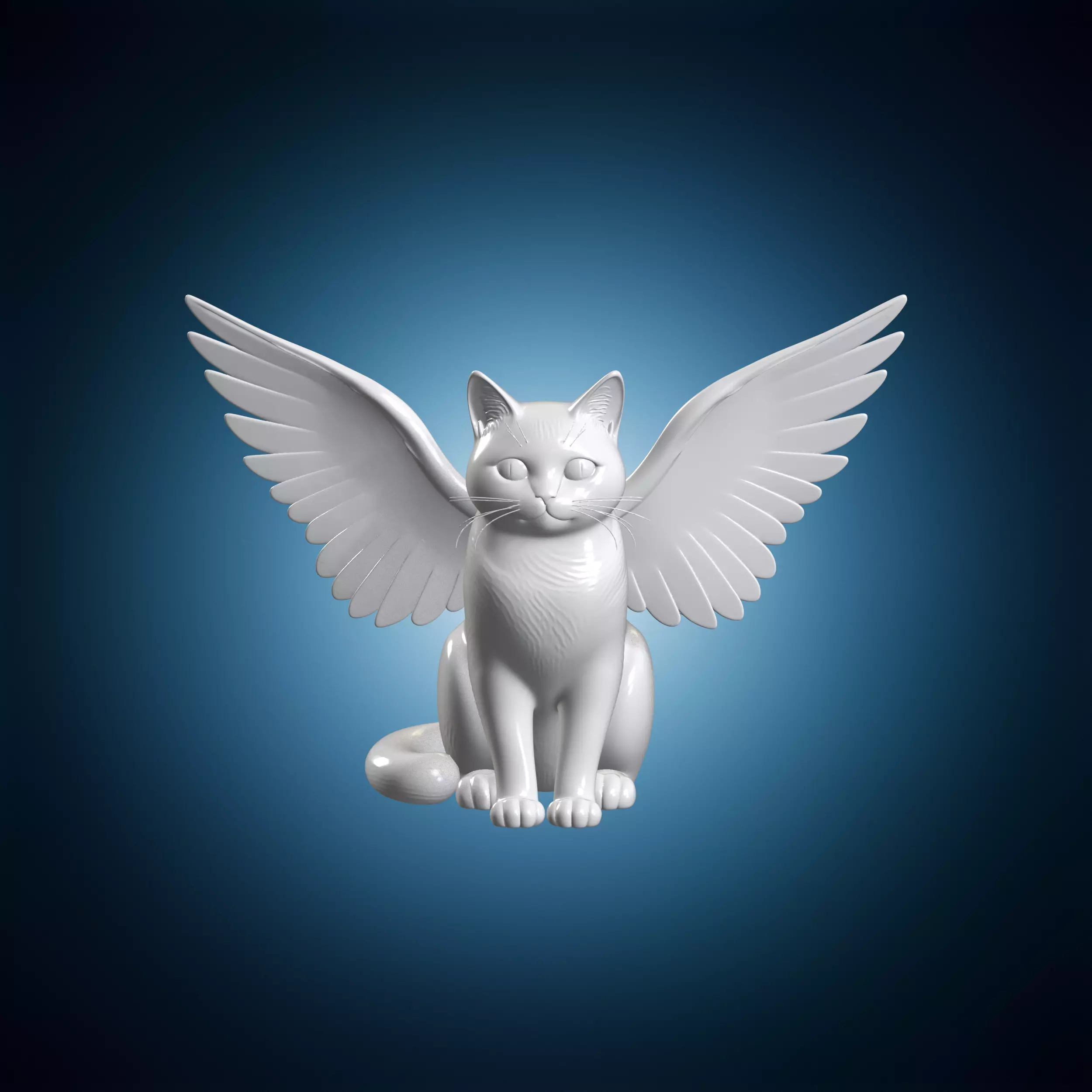 Winged Cat Mystical 3D Print Model 3D print model
