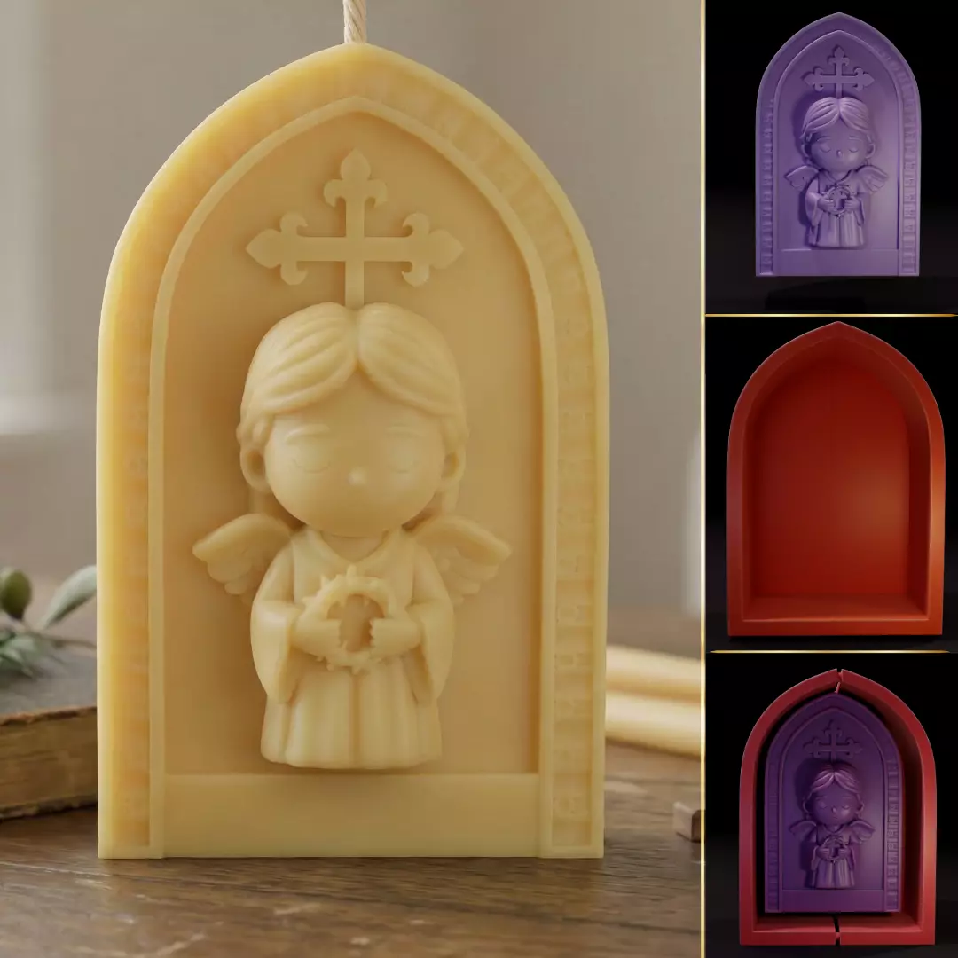 Chibi Angel with Crown of Thorns 3D Printable Model 3D print model