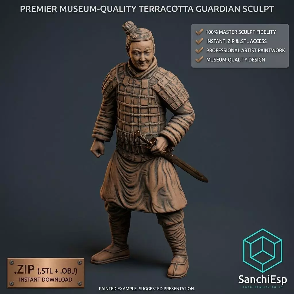 Qin Dynasty Terracotta Warrior - High Detail 3D Printable Model 3D print model