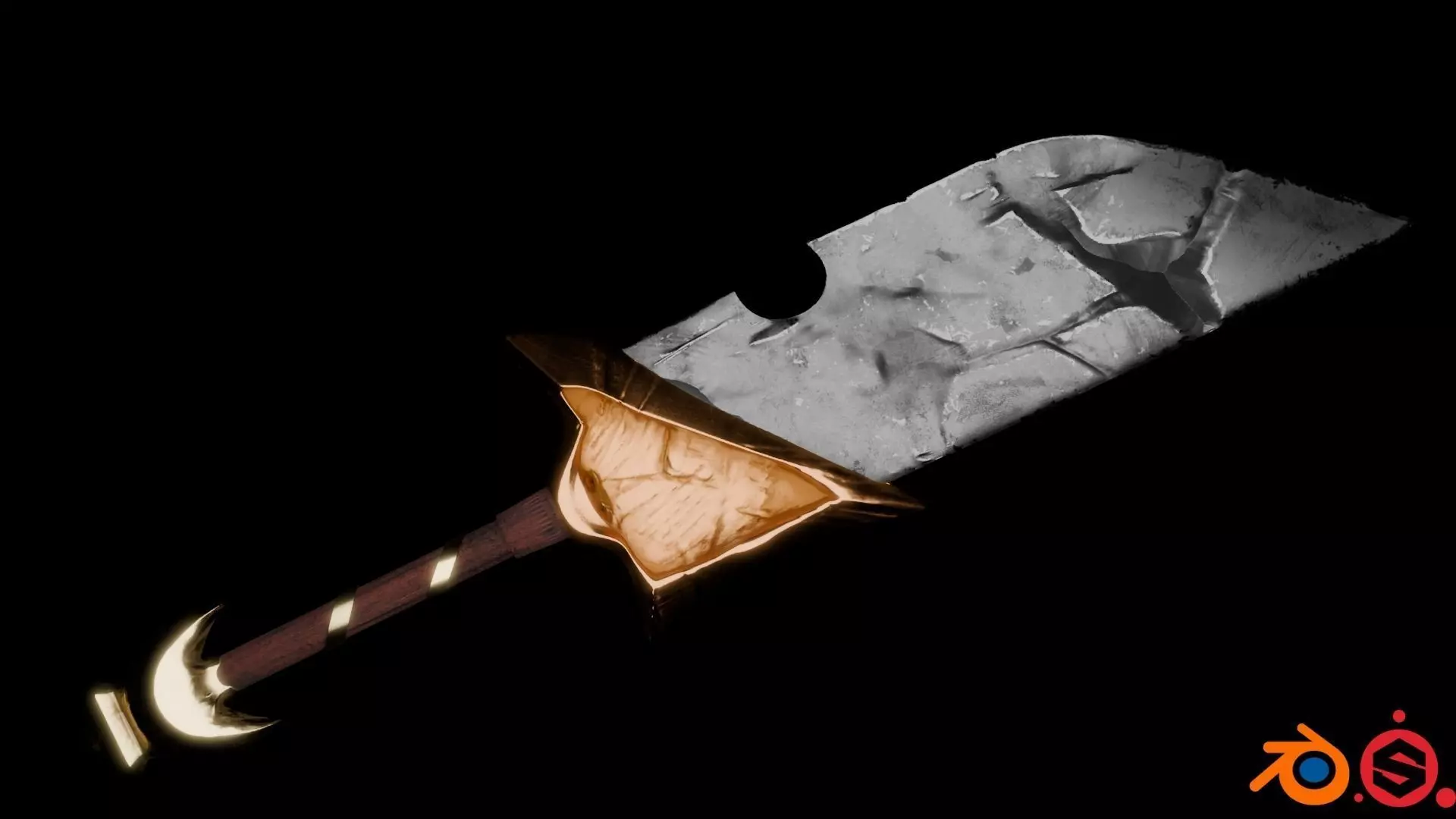 Fantasy sword 3D model Low-poly Free low-poly 3D model