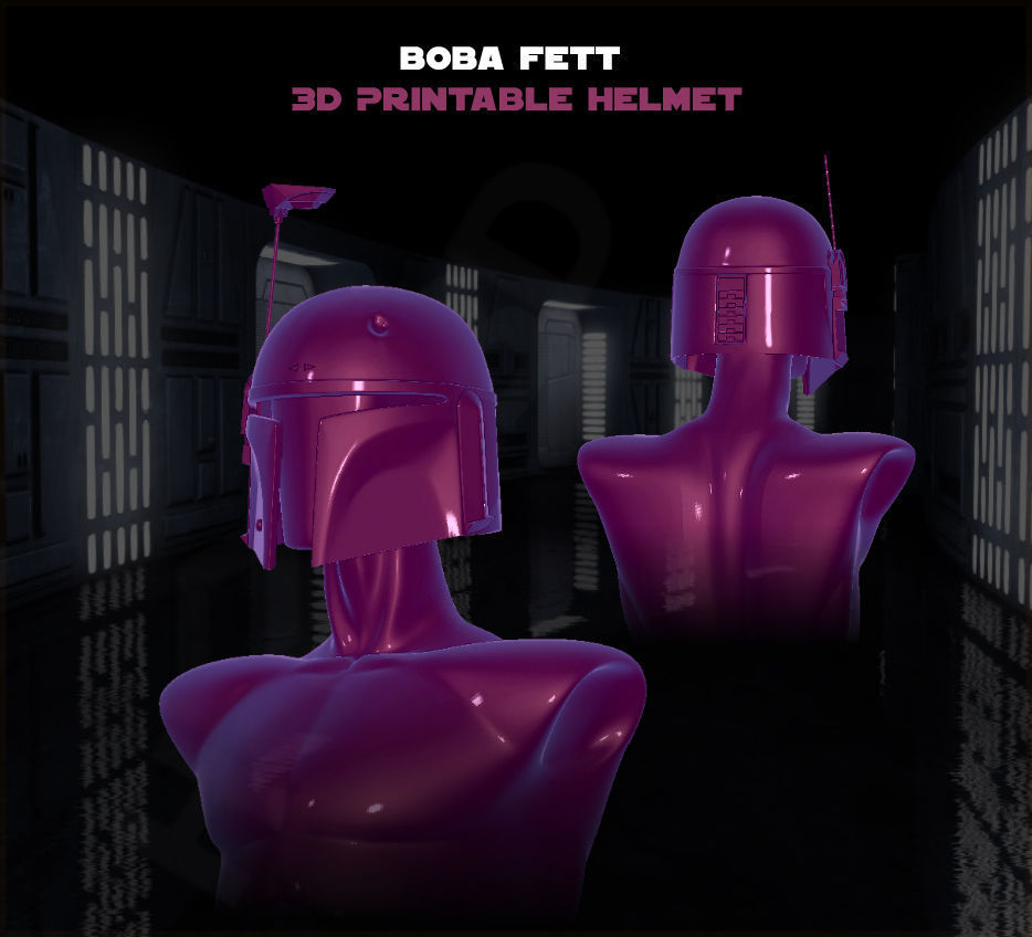 Boba Fett 3D Printable Helmet 3D print model_3