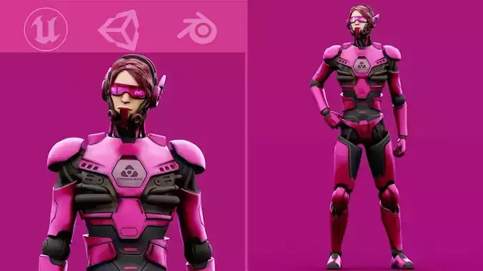 CYBORGTOPIA B-35  Rigged for Unreal Engine - Unity - MIXAMO