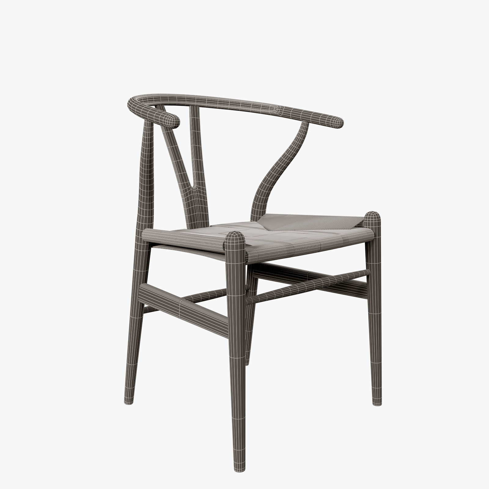 CH24 WISHBONE CHAIR 3D model_7