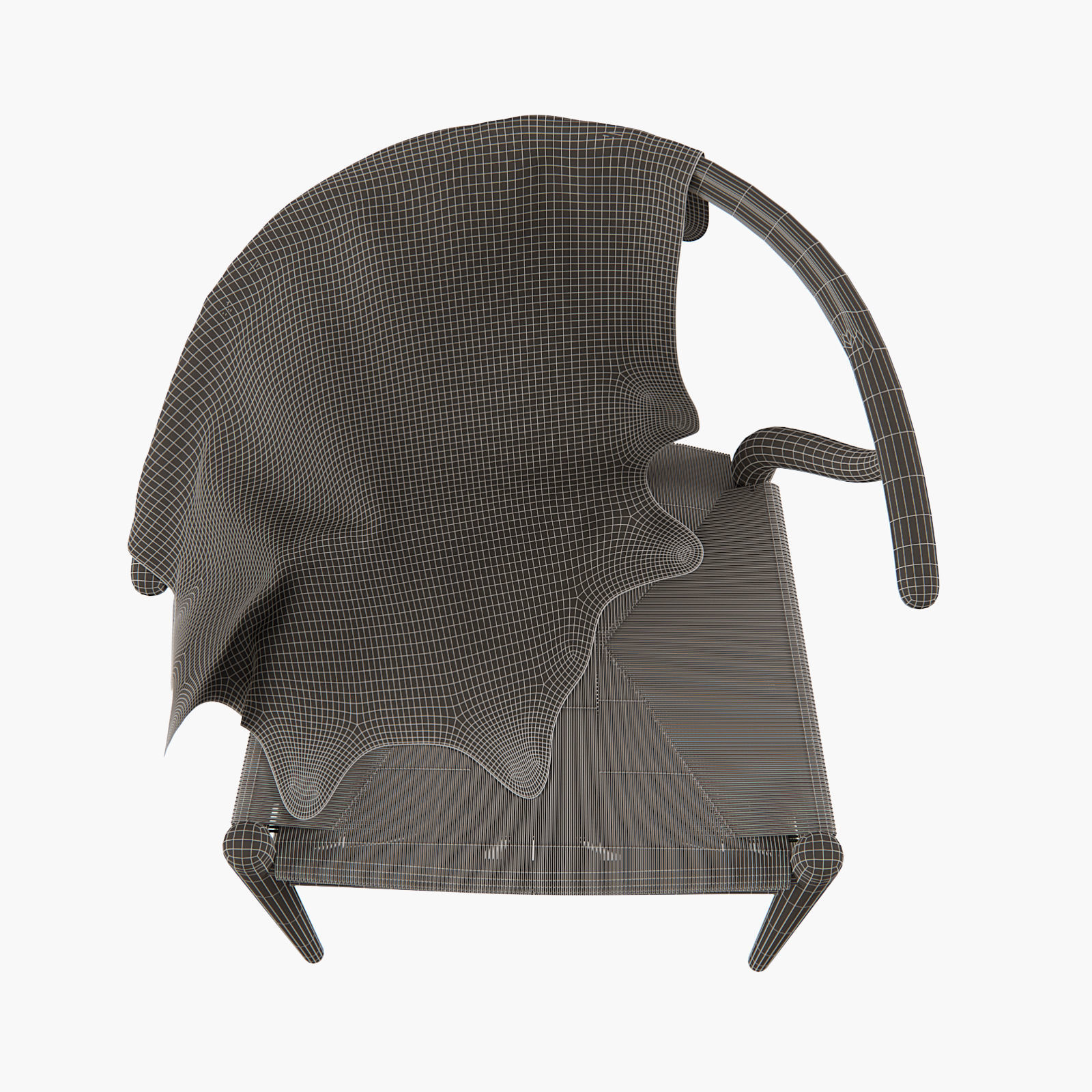 CH24 WISHBONE CHAIR 3D model_8