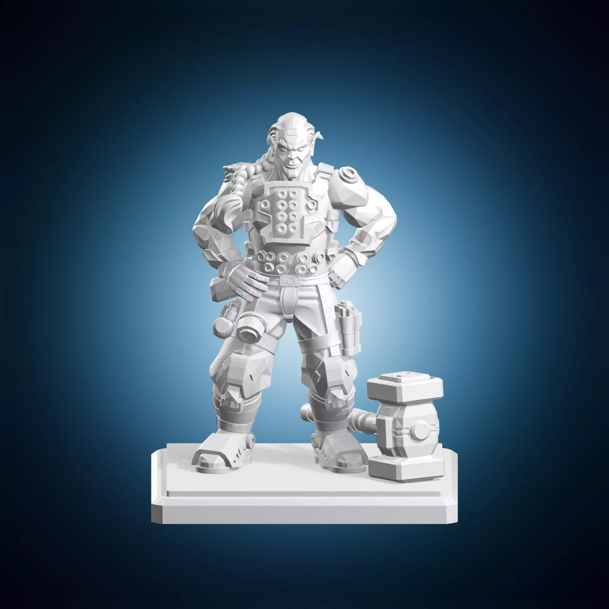 Sci-Fi Mechanic Engineer With Hammer 3D print model