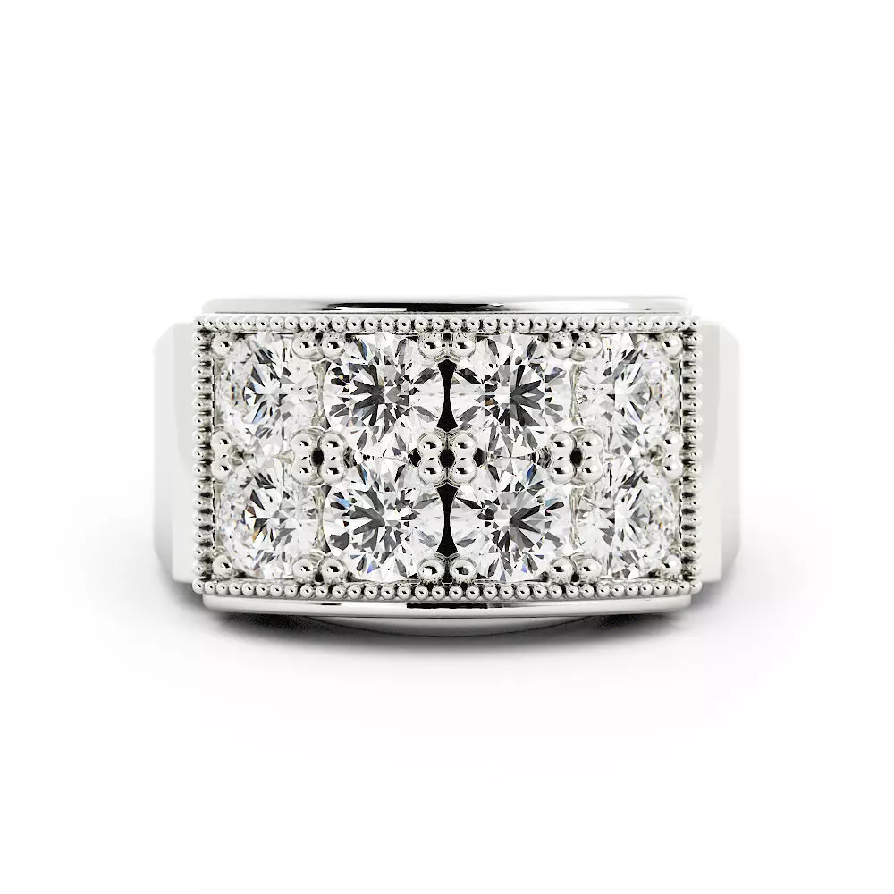 Eight Diamond Signet Ring 3dm 3D print model