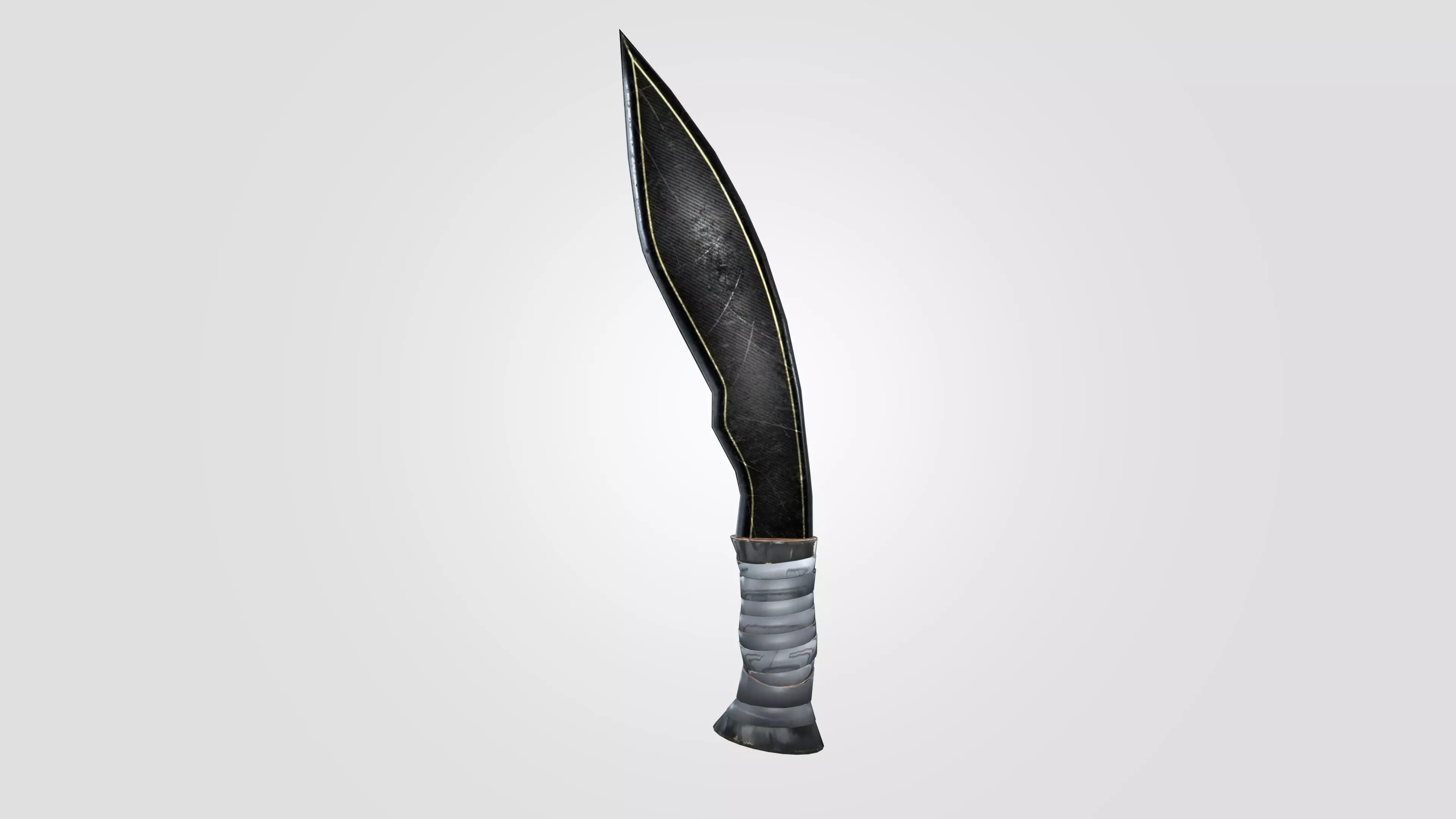 Dark Combat Dagger Low Poly PBR Game Ready 3D Weapon Low-poly 3D model