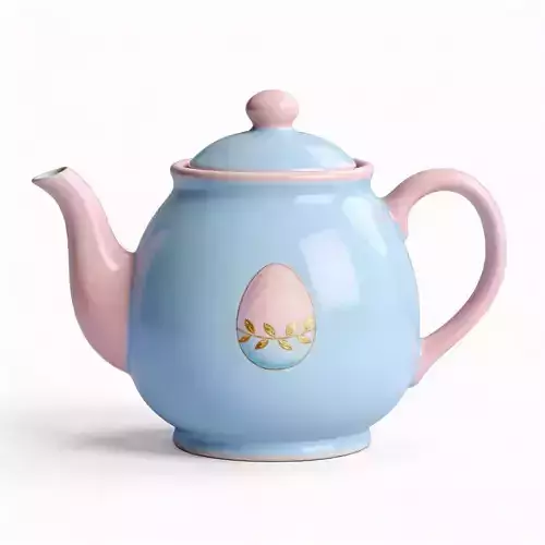 Pastel Gilded Easter Teapot 3D Model