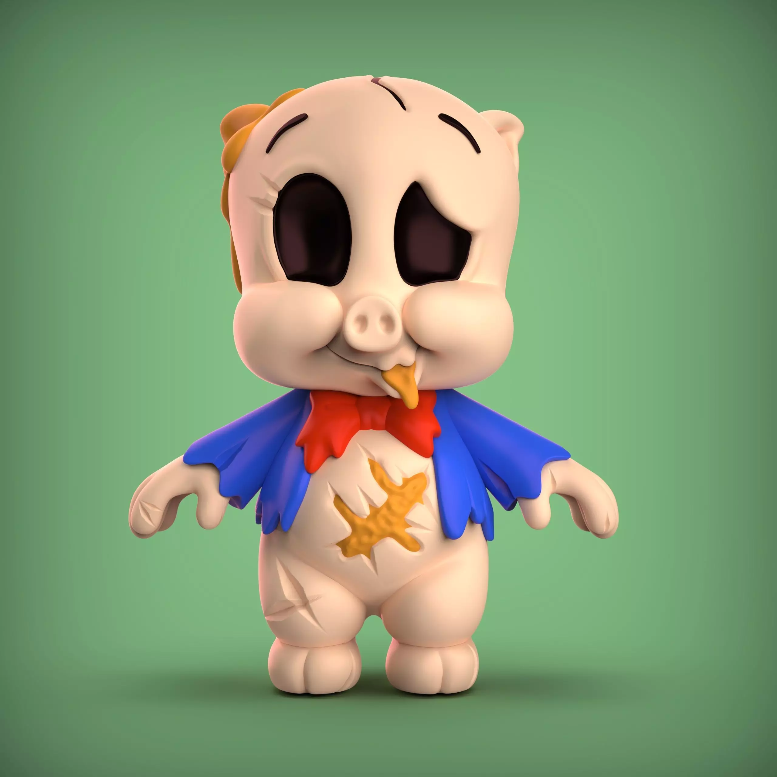 PORKY CHIBI ZOMBIE 3D print model